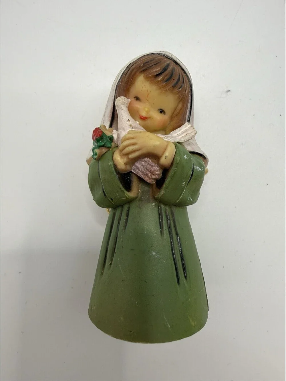 Vintage 1960s Little Angels Christmas Ornaments Bunnies Sheep Bird Set Of 7